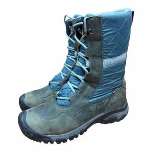Keen Hoodoo III Tall Winter Boots Womens 11 Quilted Teal and Olive Winter Boots